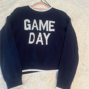 Fashion Nova Navy Crewneck Sweater with White Size Small